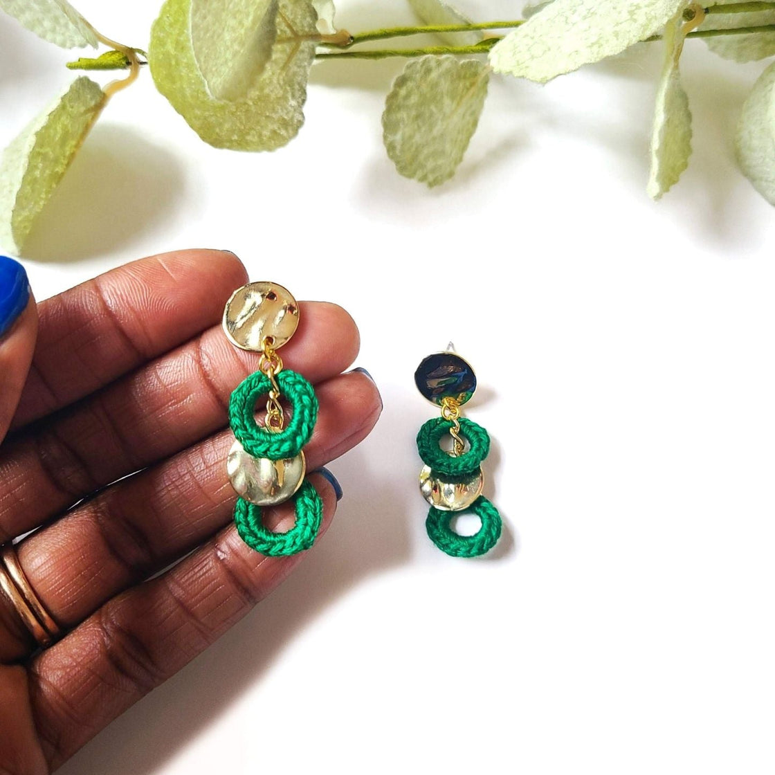 Petite Circle and Gold Earrings-2