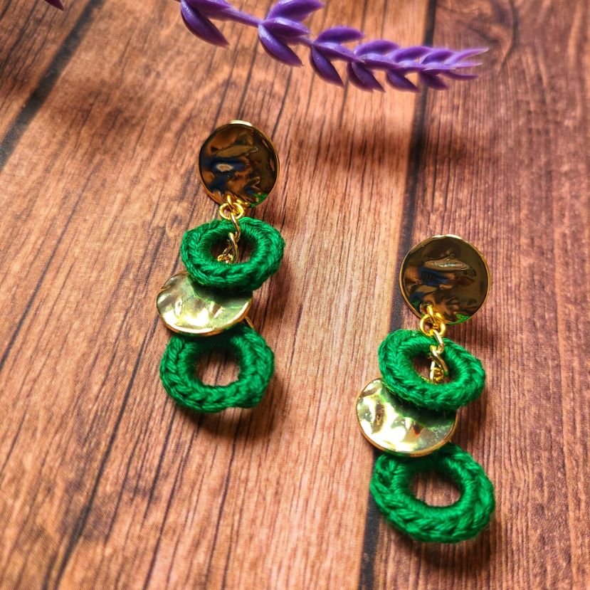Petite Circle and Gold Earrings-3