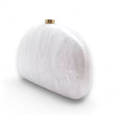 Acrylic Clutch or Crossbody Handbag - White-0