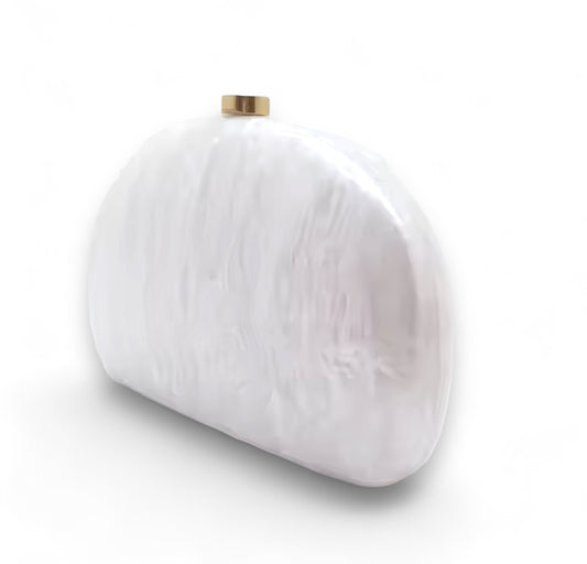 Acrylic Clutch or Crossbody Handbag - White-0