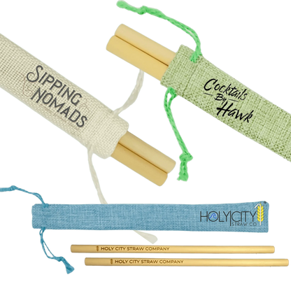 Customizable Two Straw/Jute Pouch Combo-0