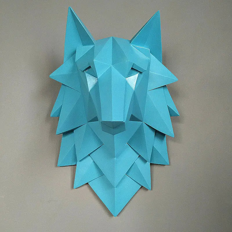 Geometric Wolf Head Wall Decor for Living Room