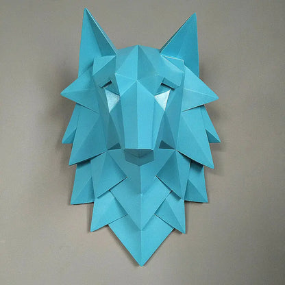 Geometric Wolf Head Wall Decor for Living Room