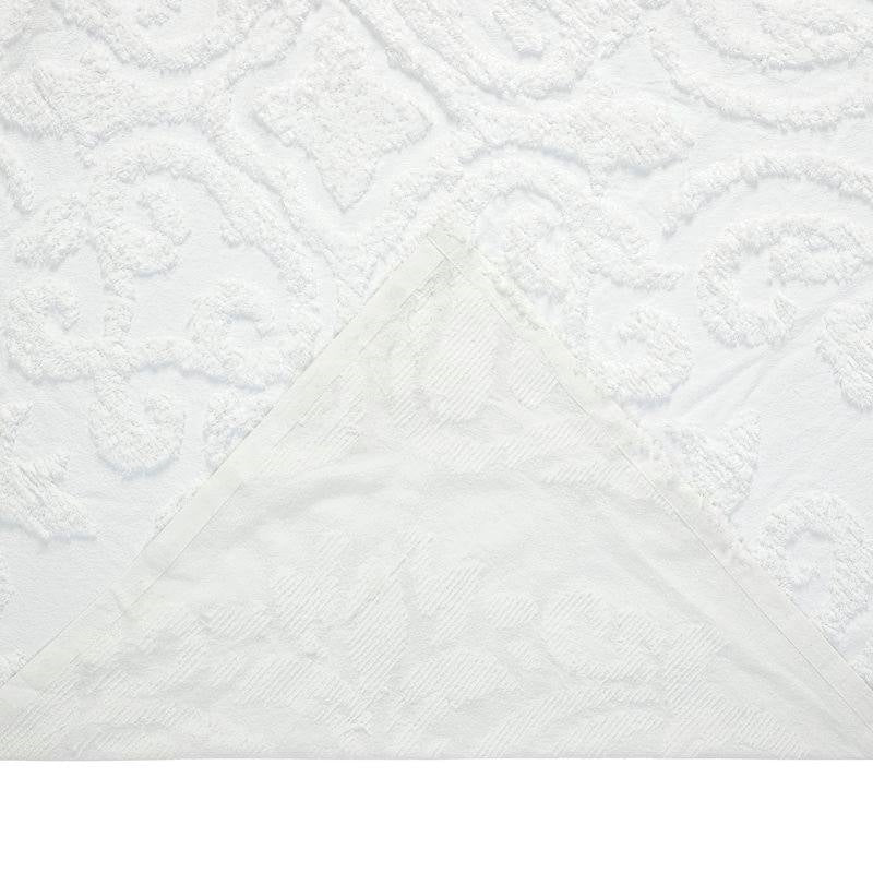 Queen Size OverSized 100% Cotton Chenille 3 PCS Coverlet Bedspread Set in White-4