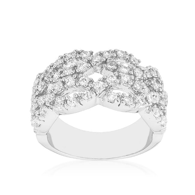 Braided CZ Cocktail Ring-1