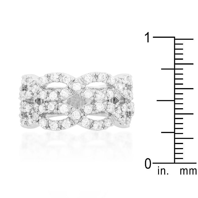 Braided CZ Cocktail Ring-2