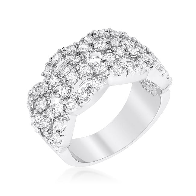 Braided CZ Cocktail Ring-0