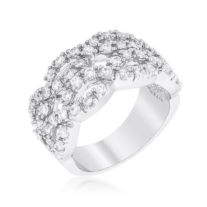 Braided CZ Cocktail Ring-0