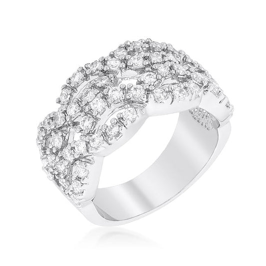 Braided CZ Cocktail Ring-0