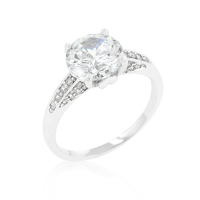 Contemporary Engagement Ring with Large Center Stone-0