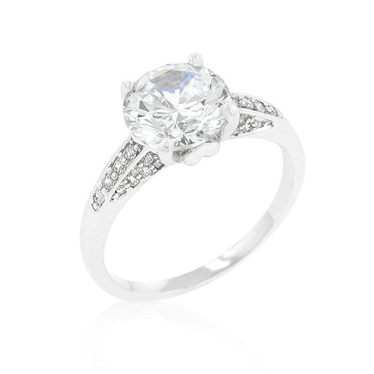 Contemporary Engagement Ring with Large Center Stone-0