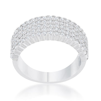 Gwen 1ct CZ Rhodium Wide Ring-1
