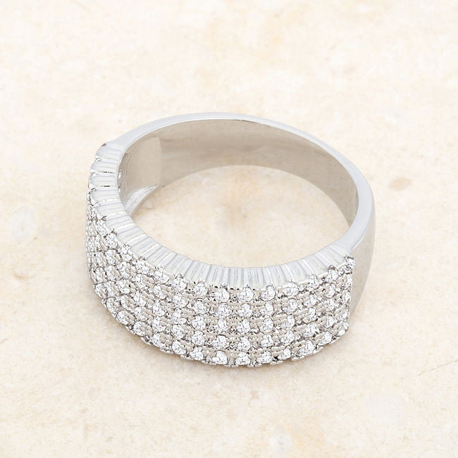 Gwen 1ct CZ Rhodium Wide Ring-2