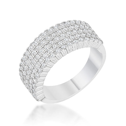 Gwen 1ct CZ Rhodium Wide Ring-0