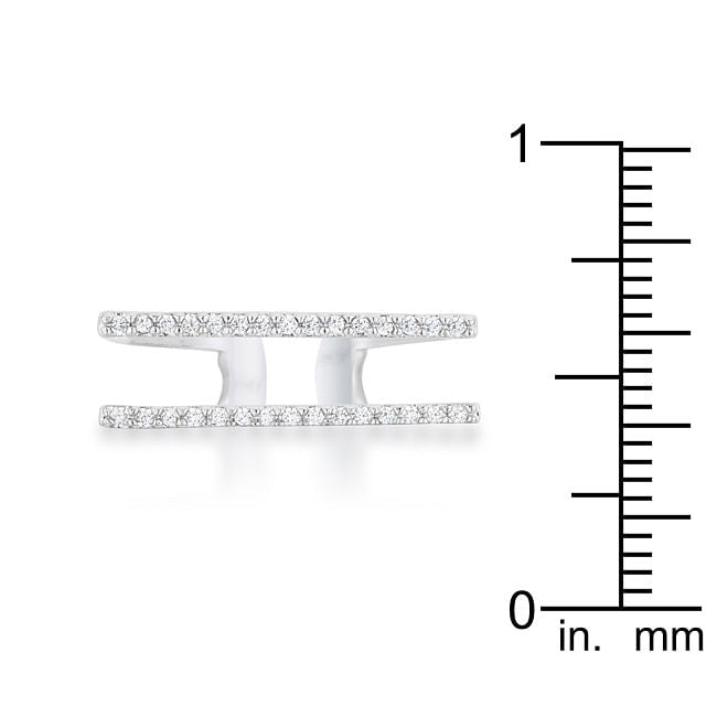 Jenn 0.2ct CZ Rhodium Pave Parallel Ring-3