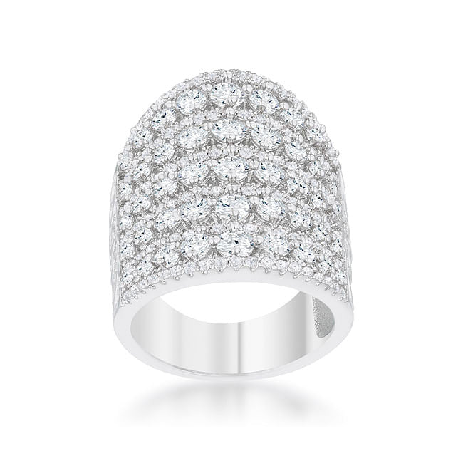 Charlyn 2.5ct Rhodium CZ Statement Cocktail Ring-1