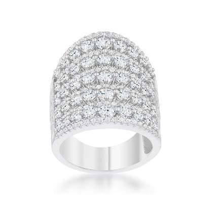 Charlyn 2.5ct Rhodium CZ Statement Cocktail Ring-1