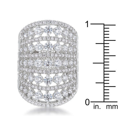 Charlyn 2.5ct Rhodium CZ Statement Cocktail Ring-3