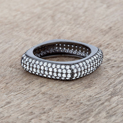 Jana 1.29ct CZ Hematite Contemporary Square Band Ring-1