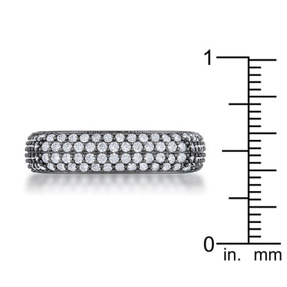 Jana 1.29ct CZ Hematite Contemporary Square Band Ring-4
