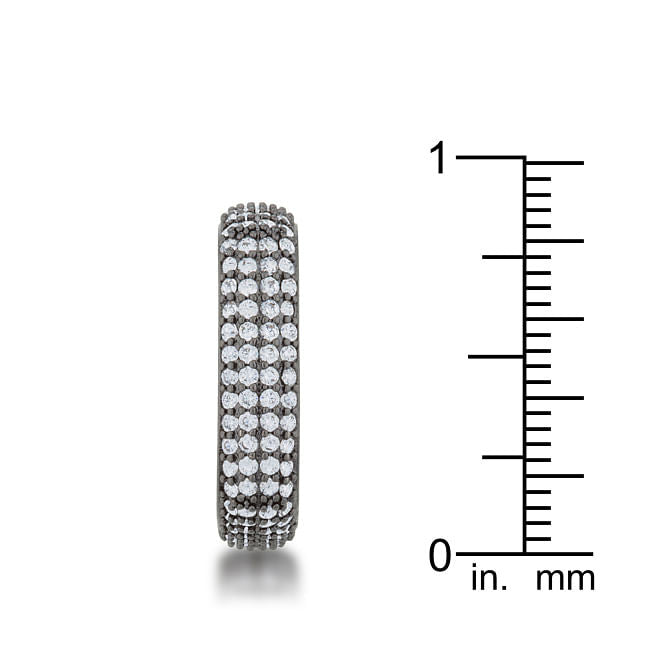 Jana 1.29ct CZ Hematite Contemporary Square Band Ring-2