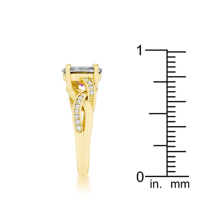 Justine 2ct Mystic CZ 14k Gold Classic Oval Ring-2