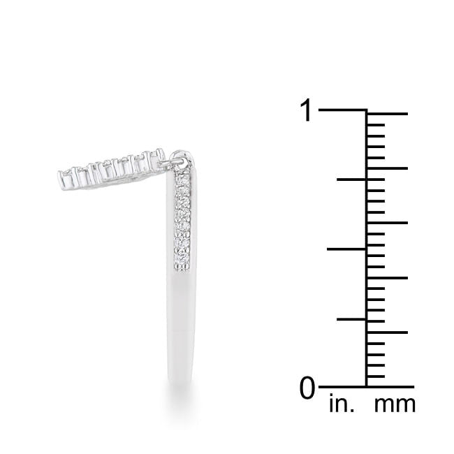 Christmas Tree 0.3ct CZ Rhodium Holiday Charm Ring-4