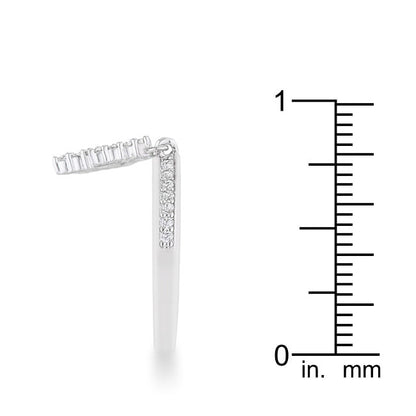 Christmas Tree 0.3ct CZ Rhodium Holiday Charm Ring-4