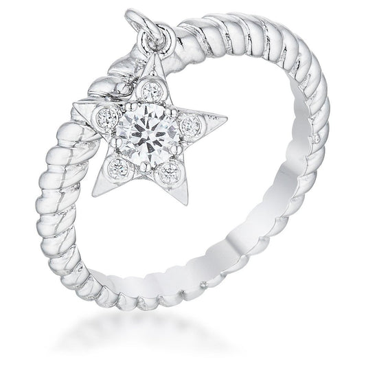 Cubic Zirconia Star Charm Fashion Ring-0