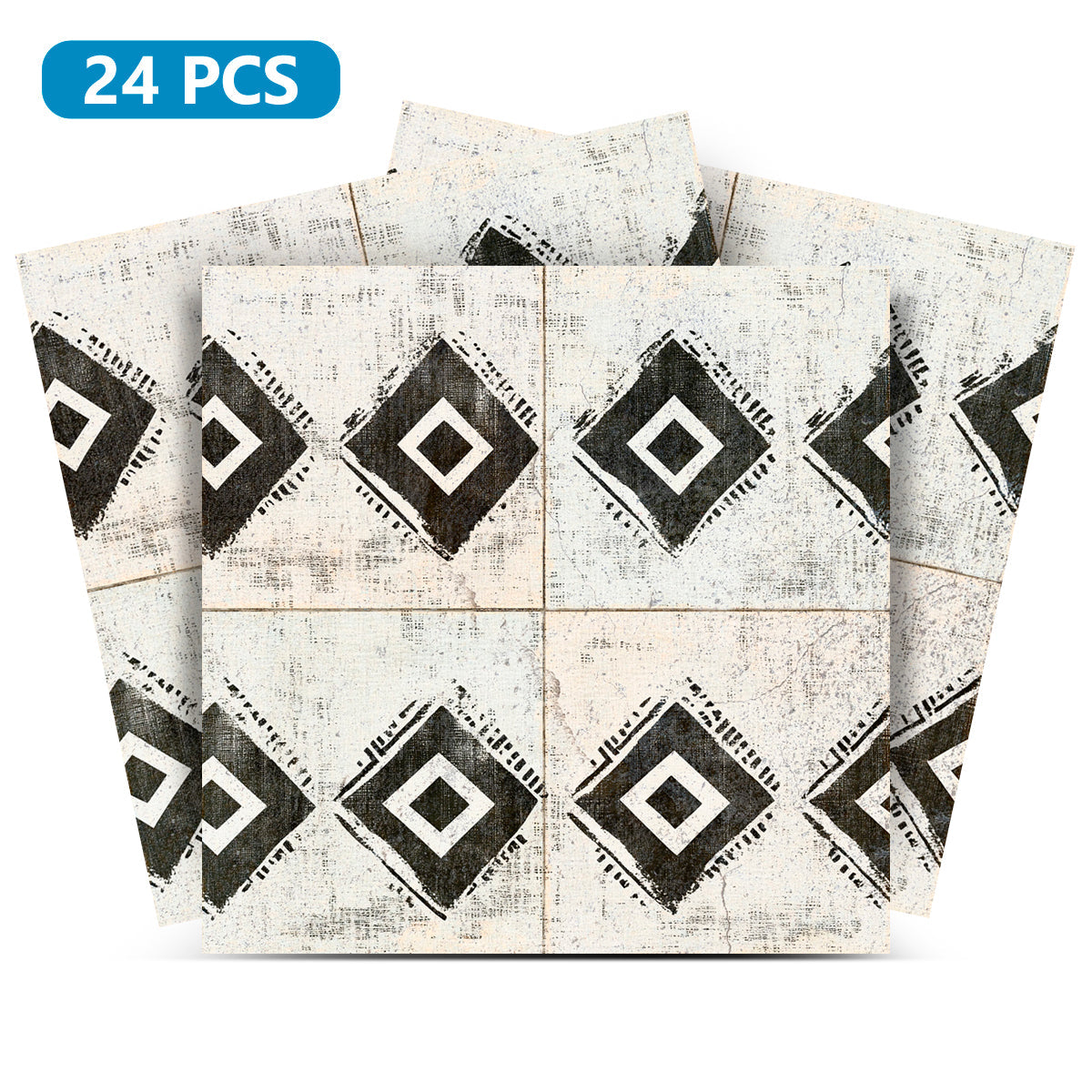 Beige Black Rhombus Rustic Tile Stickers Transform Your Kitchen With DIY Peel And Stick Backsplash- The Classic Look Bring Back Retro Model - R203-0