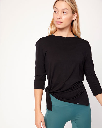 Anen Side Tie 3/4 Sleeve Top-0