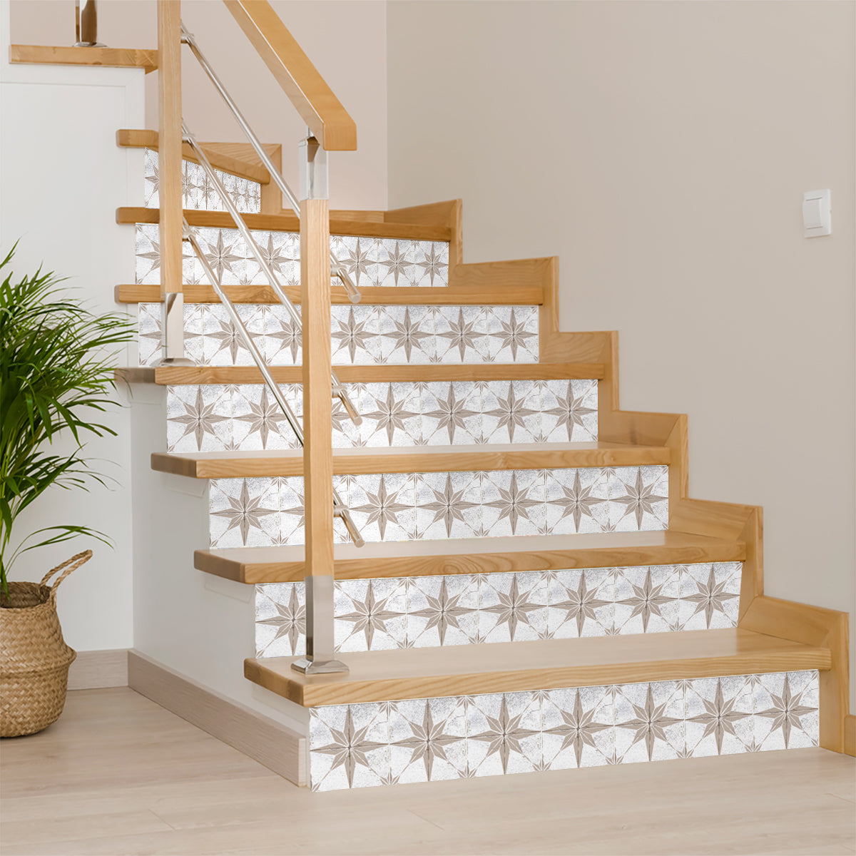 Gray Star Design Vintage bathroom backsplash durable stickers Model  - R93-2