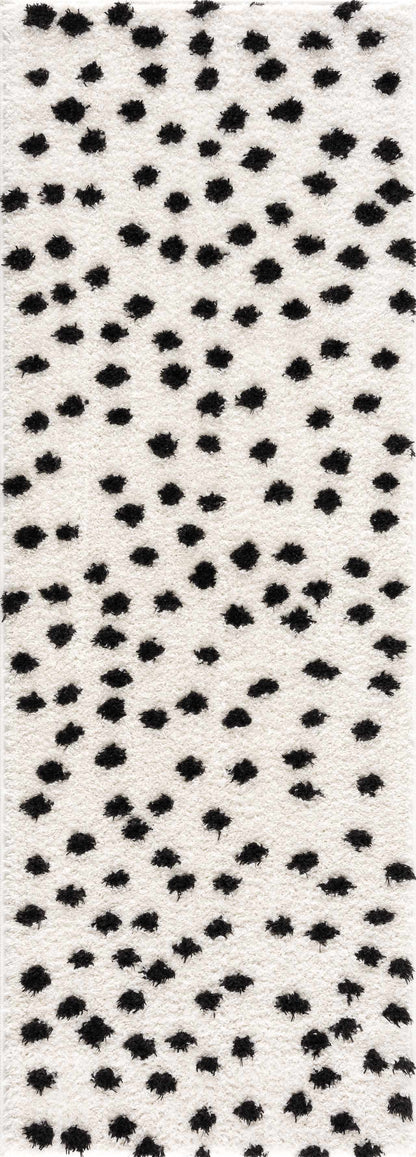 Cansu Black & White Dotted Area Rug-5