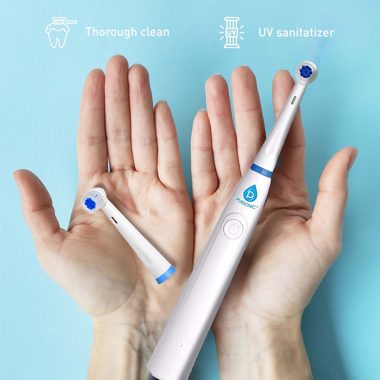 Family Dental Care Bundle: Pursonic RET200 Oscillating Electric Rechargeable Toothbrush, Eco-Friendly Cedarwood Toothbrushes (6 Pack), Portable UV Toothbrush Sanitizer-1