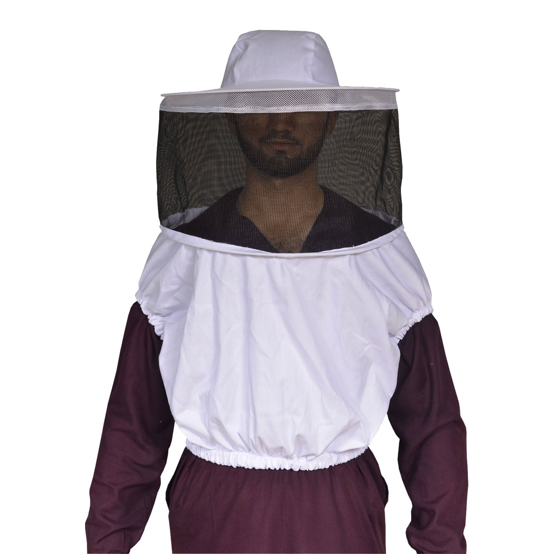 Beekeeping Bee Cotton Half Body Round Head Veil Protective Gear-0