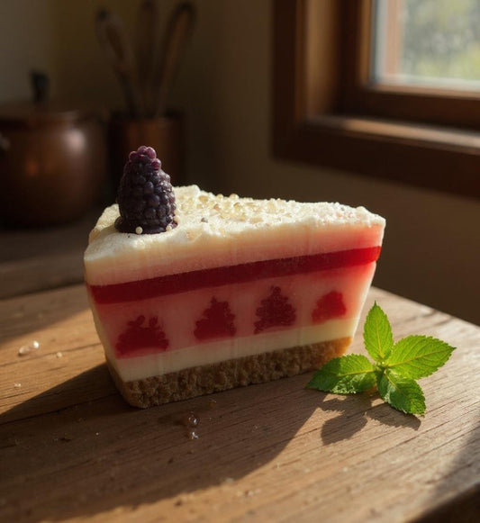Large Berry Cleansing Soap Wedge Hand Decorated: SLS Free Soap with Shea Butter and Fruity Berry Fragrance-0
