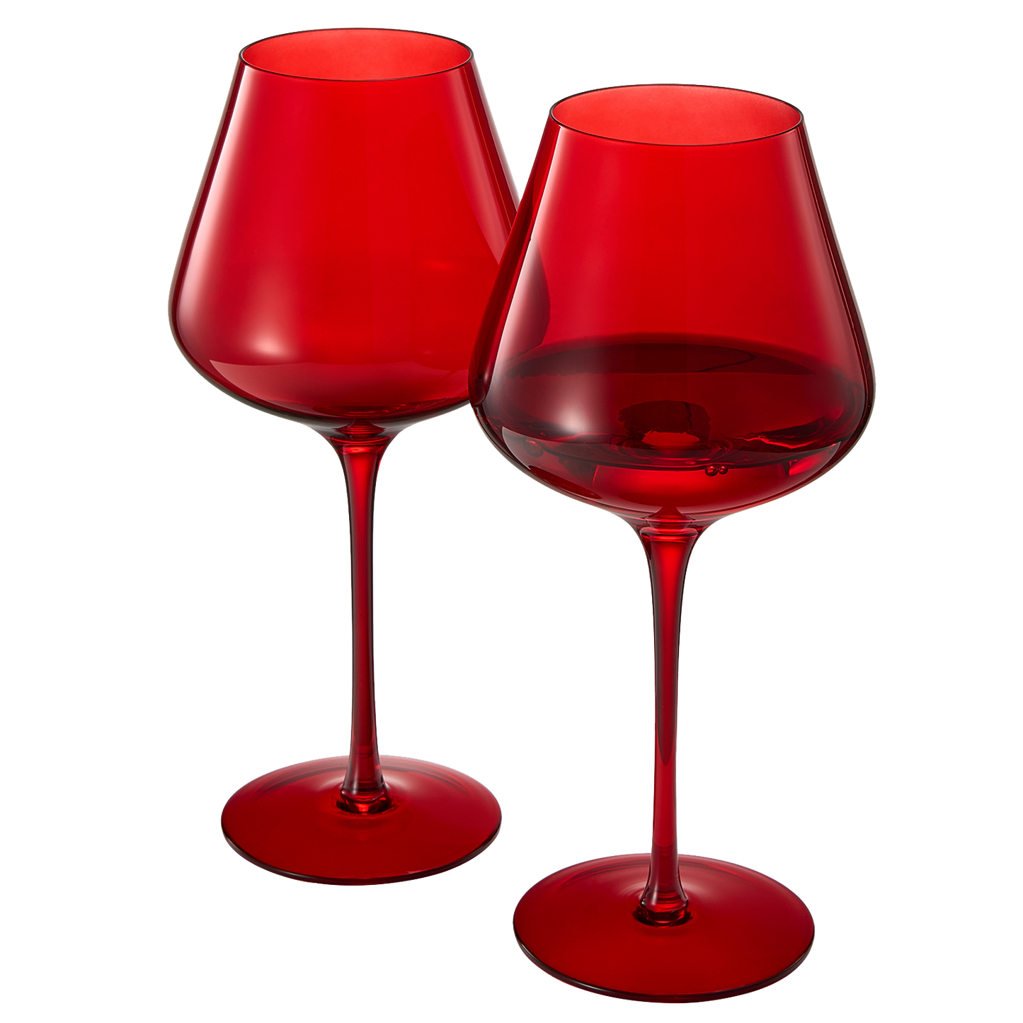 Crystal Christmas Holiday Red Colored Crystal Wine Glass Set of 2, Gift For Hosting, Her, Wife, Mom Friend - Large 20 oz Glasses, Unique Italian Style Tall Drinkware - Red & White, Color Glassware-0