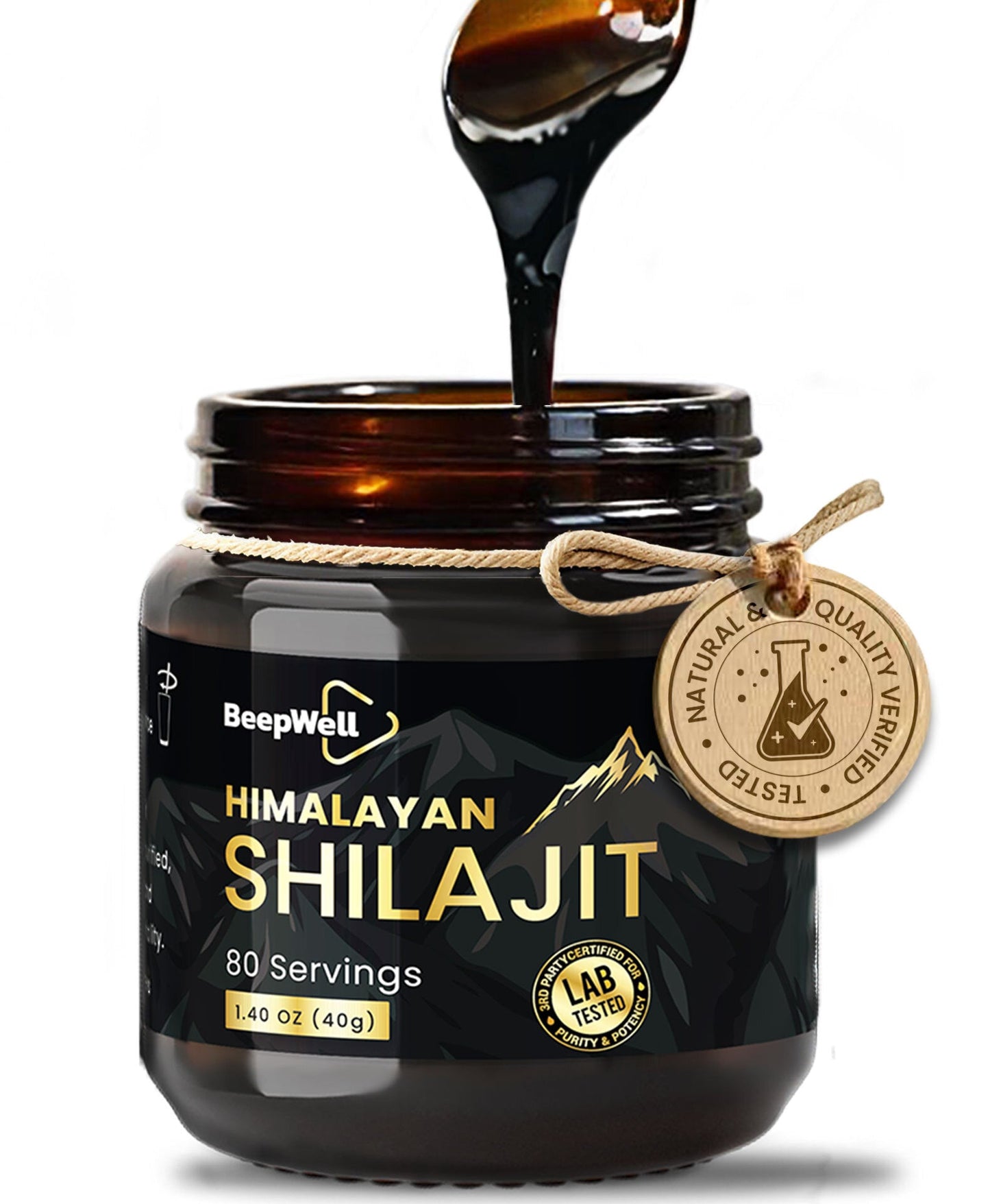 BeepWell Himalayan Shilajit Resin – Mineral-Rich Resin with Fulvic Acid – 1.40 oz – Approx. 80 Servings-0