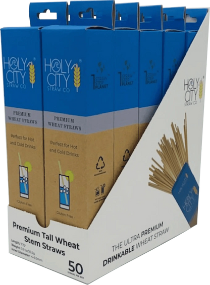 7.9" Tall Wheat Drinking Straws | Inner Pack | 10 x 50ct. Boxes-4