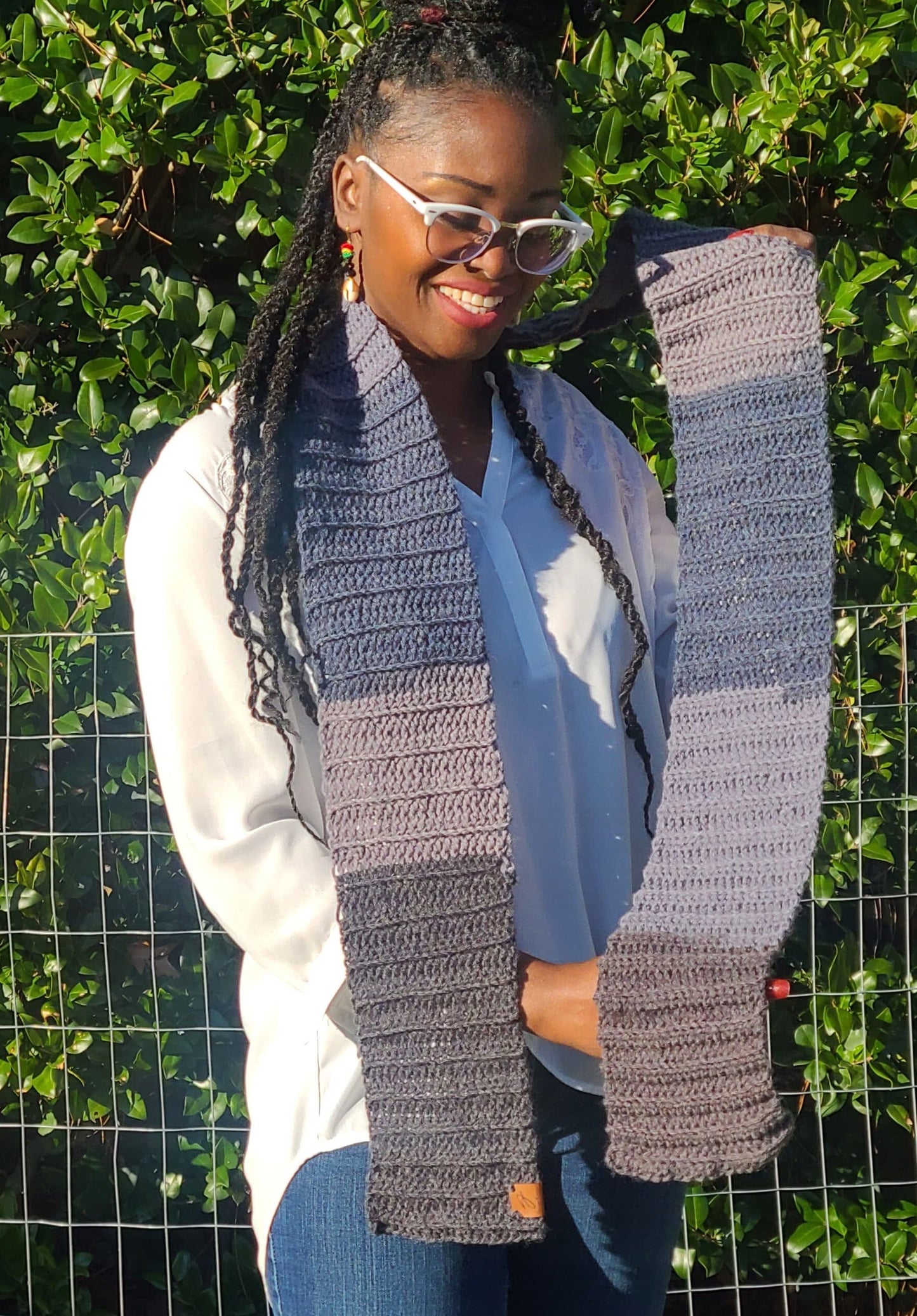 Blue and Grey Scarf Wool-1