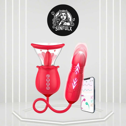 RoseBloom Clit Suction Dildo Vibrator-0