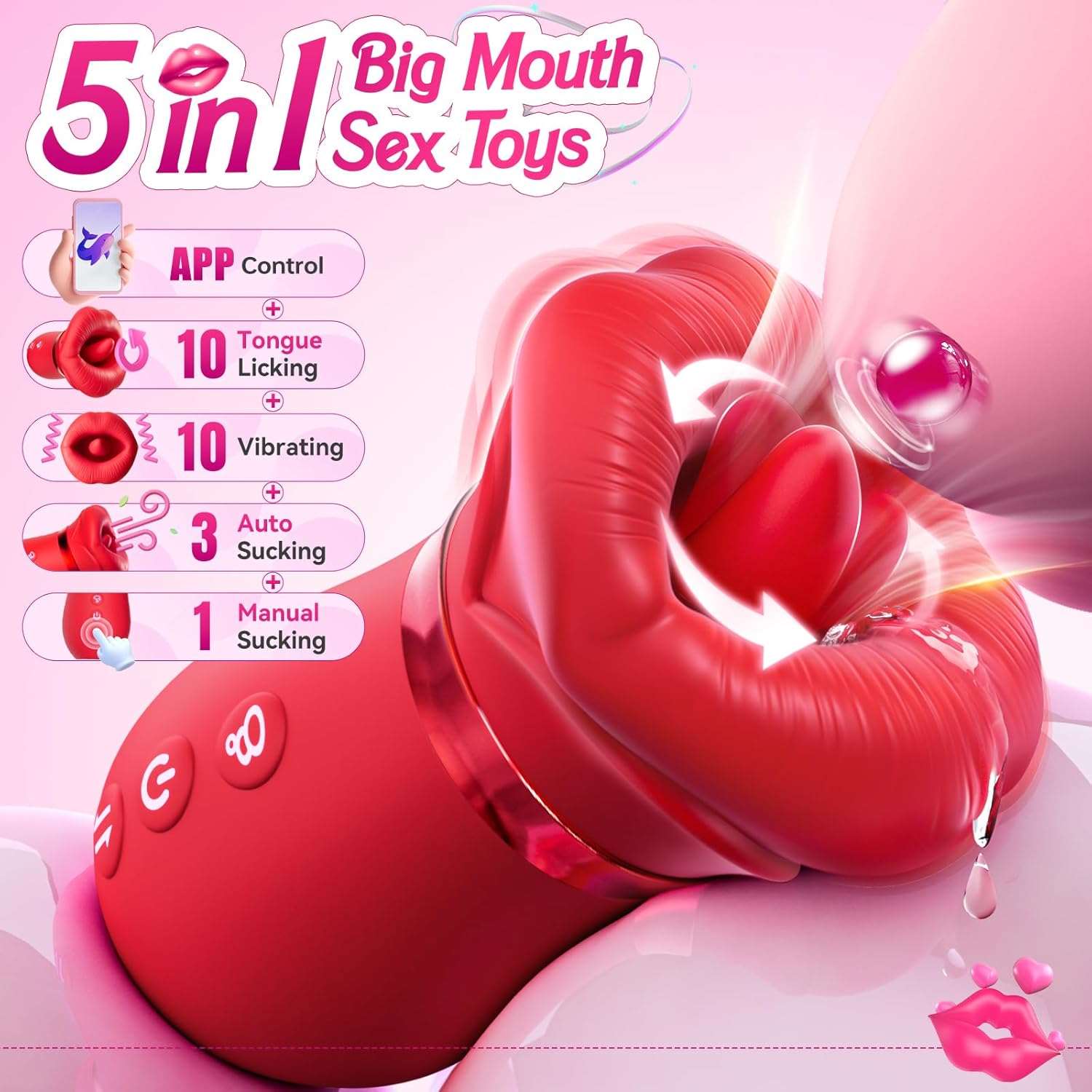 RoseLick App Control Rotating Tongue Clit Stimulator-1