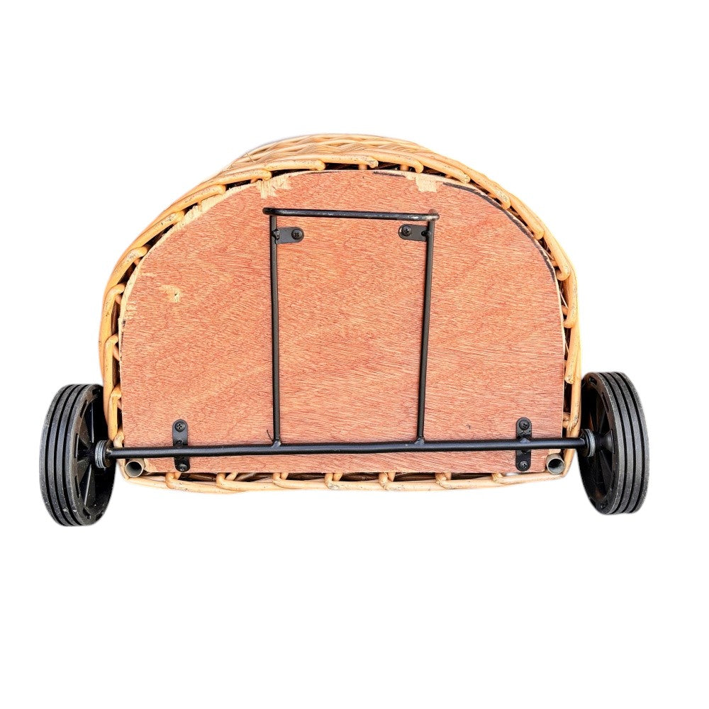 Full Buff Willow Wheeled Shopping Basket-2