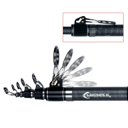5.3m Telescopic Surf Spinning Rod 30T Carbon Fiber Black-1