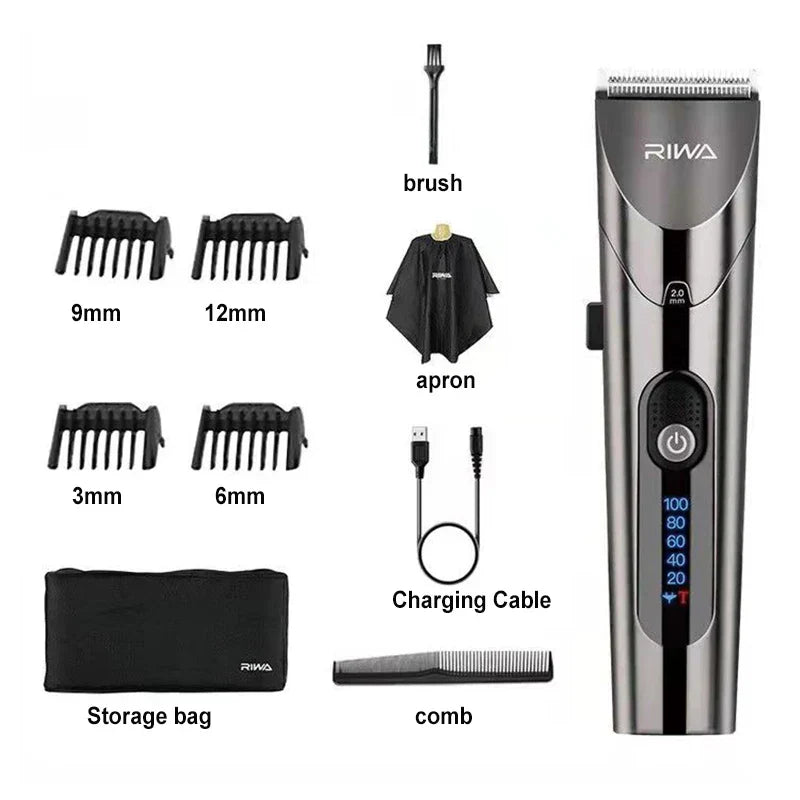 Electric Hair Clipper Variable Speed Barber Trimmer Grey-1