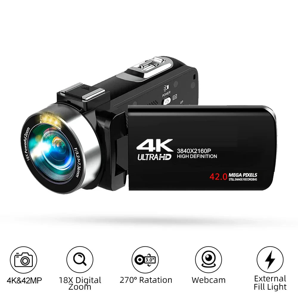 4K Digital Camera Dual Battery 64GB Card Included Black-2
