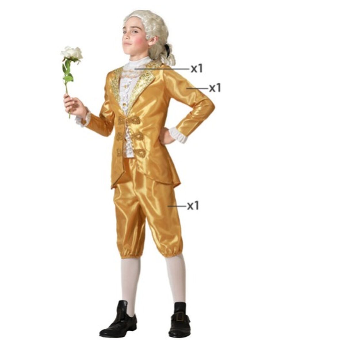 Costume for Children Golden Male Courtesan Children's-0