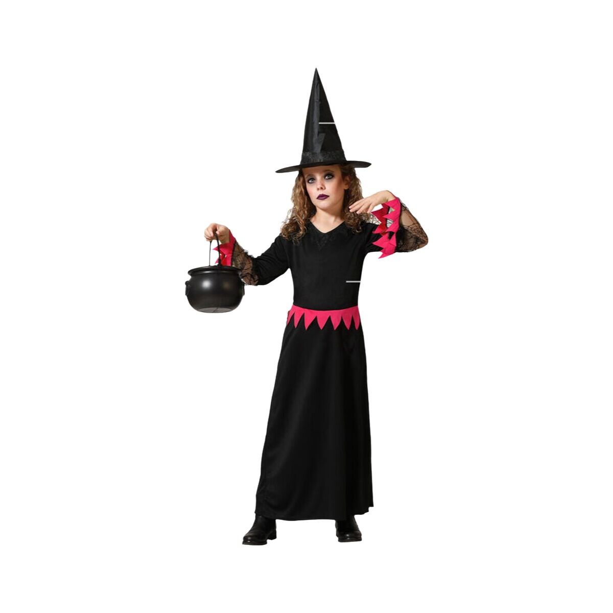 Costume for Children Pink Witch Halloween-0