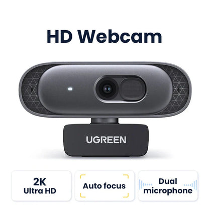 2K USB Webcam HD Mini Web Camera with Autofocus Black-1