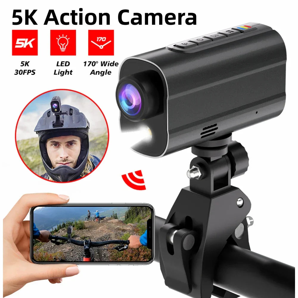 5K Action Camera with LED Light 64GB Included Black-1